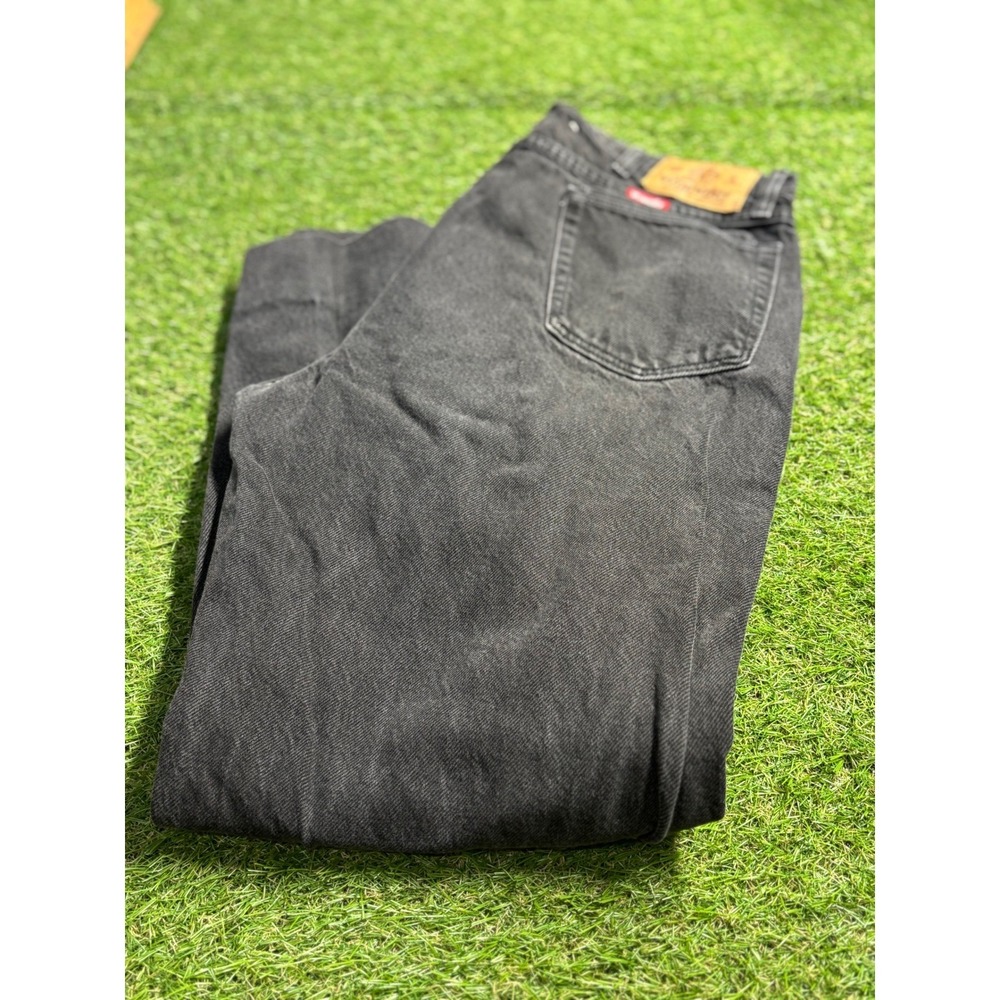 Wrangler‎ Mens Black Denim Jeans Regular Fit Straight Leg Size 37x27